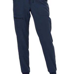 HeartSoul Women's Navy Break On Through Low Rise Tapered Leg Jogger Scrub Pants